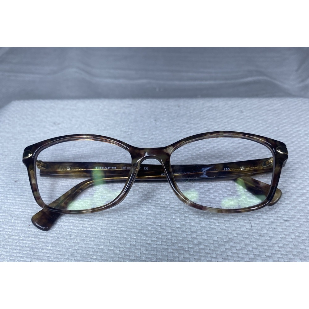 Coach Eyeglasses Frames HC6065 5287 Confetti Light Brown Gold Full Rim 49-17-135